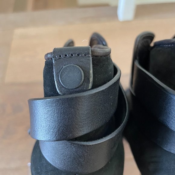 Rag & Bone Harrow Booties | Black Suede Wooden Heel | Women's Size 38.5 - Picture 4 of 9
